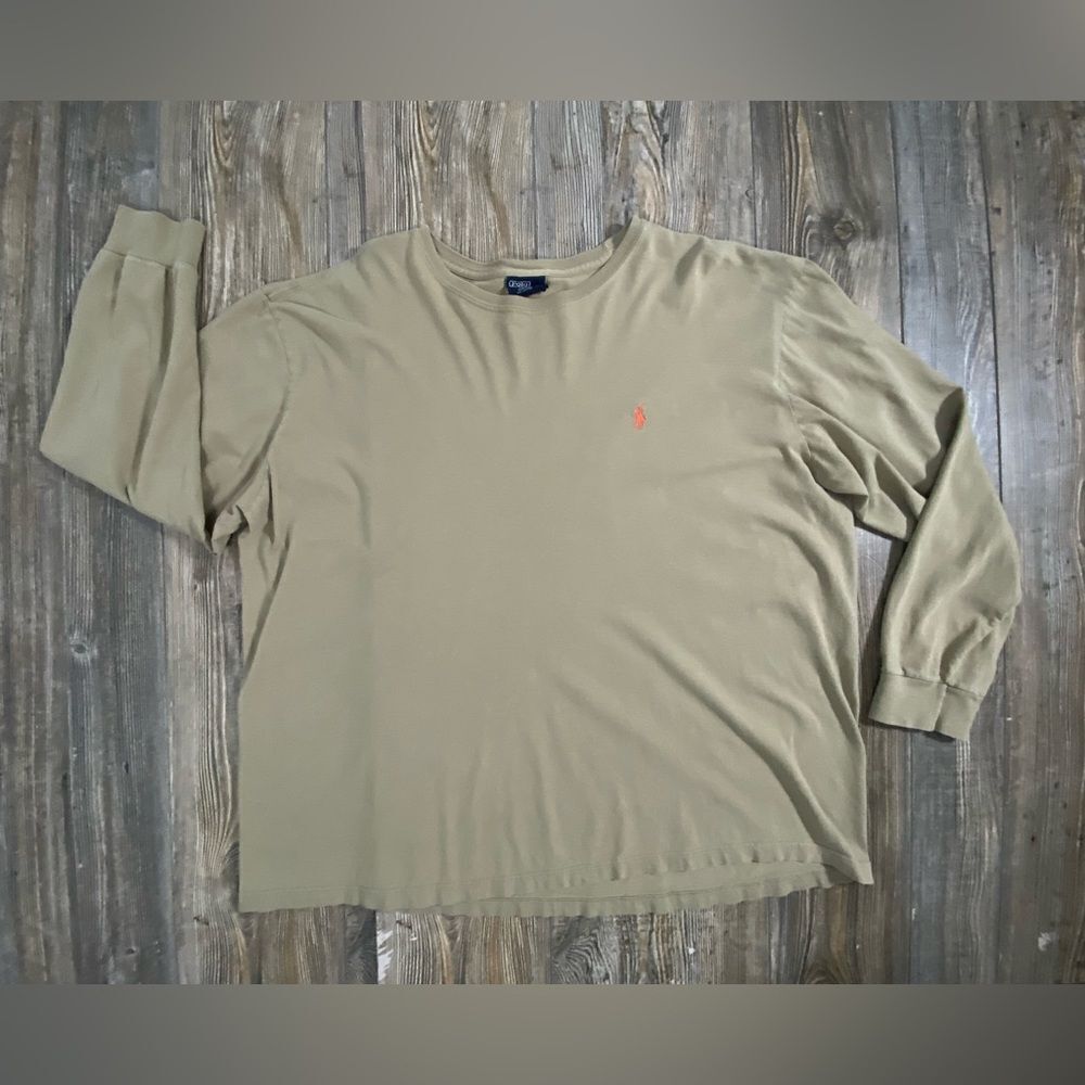 Vintage Polo Ralph Lauren Long Sleeve Shirt Men's XL Brown Heather Crew Neck